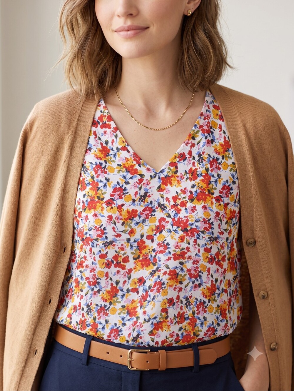 Paper Moon Floral V-Neck Sleeveless High Low Blouse Dopamine Elevated Basic